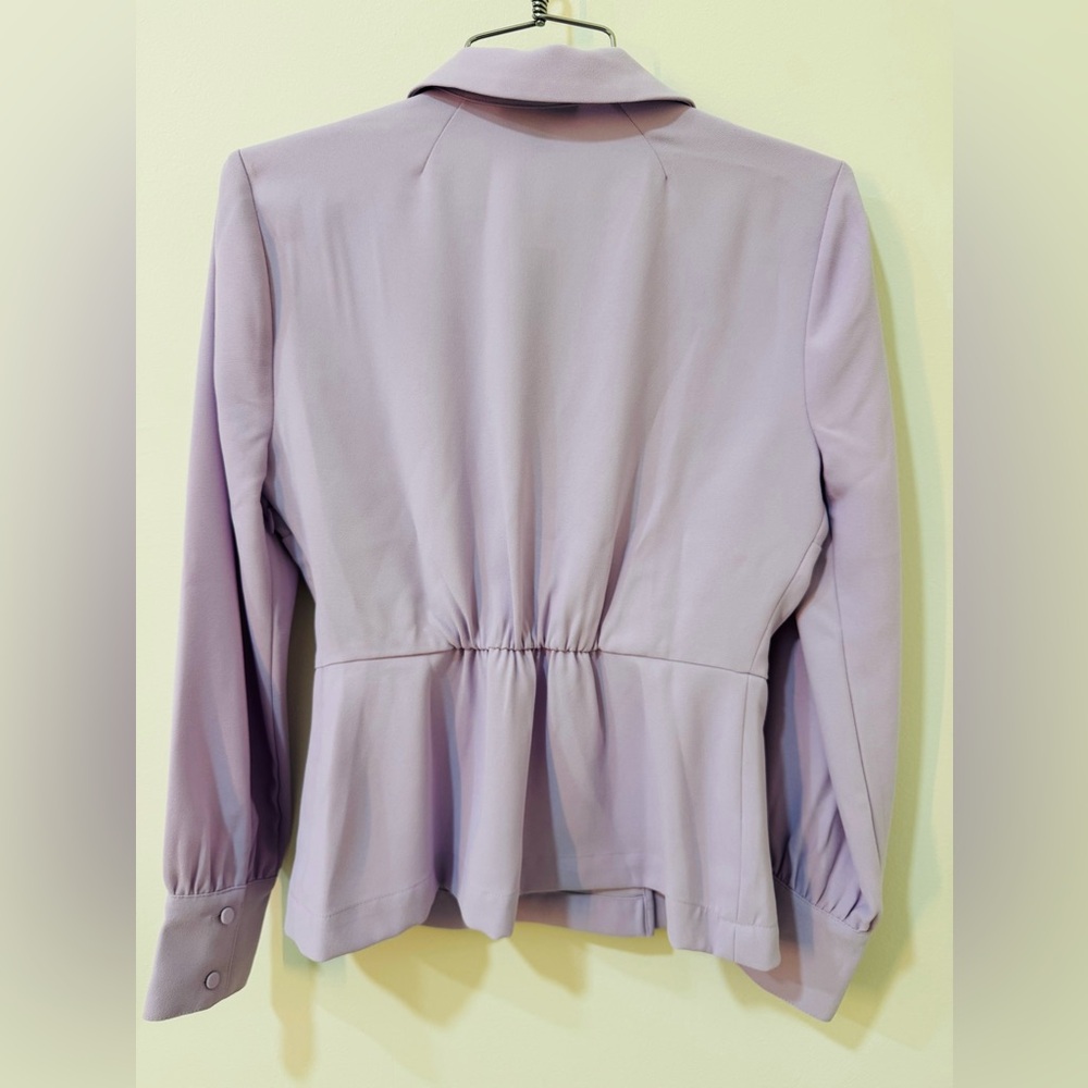 Jcrew Women's long sleeve peplum lavender Blouse NWT - Picture 2 of 4
